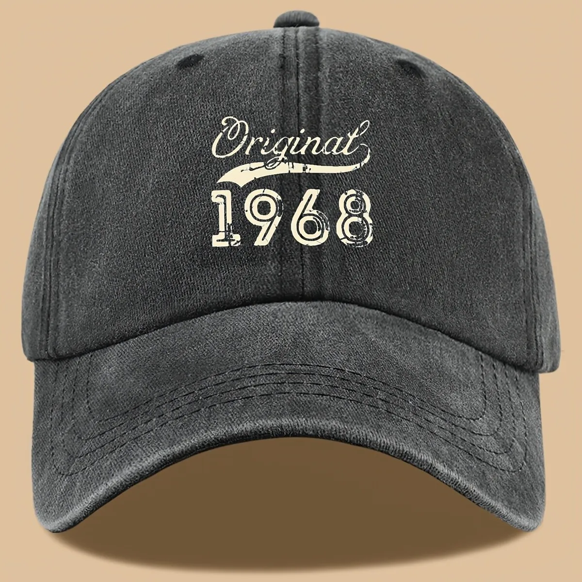 Original 1968 Vintage Baseball Cap for Men Women Adjustable Washed Cotton Dad Hat for Outdoor Daily Wear