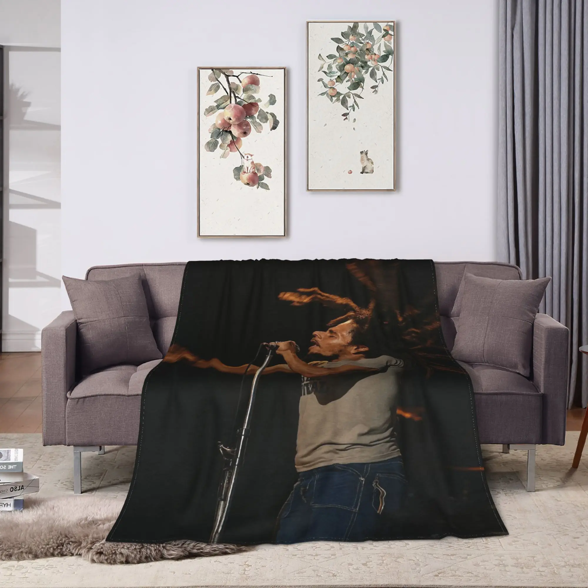 Soft Comfy Blanket Travel Office B-Bob M-Marley Singer Throw Blanket Fashion  Bedspread For Couch Bed