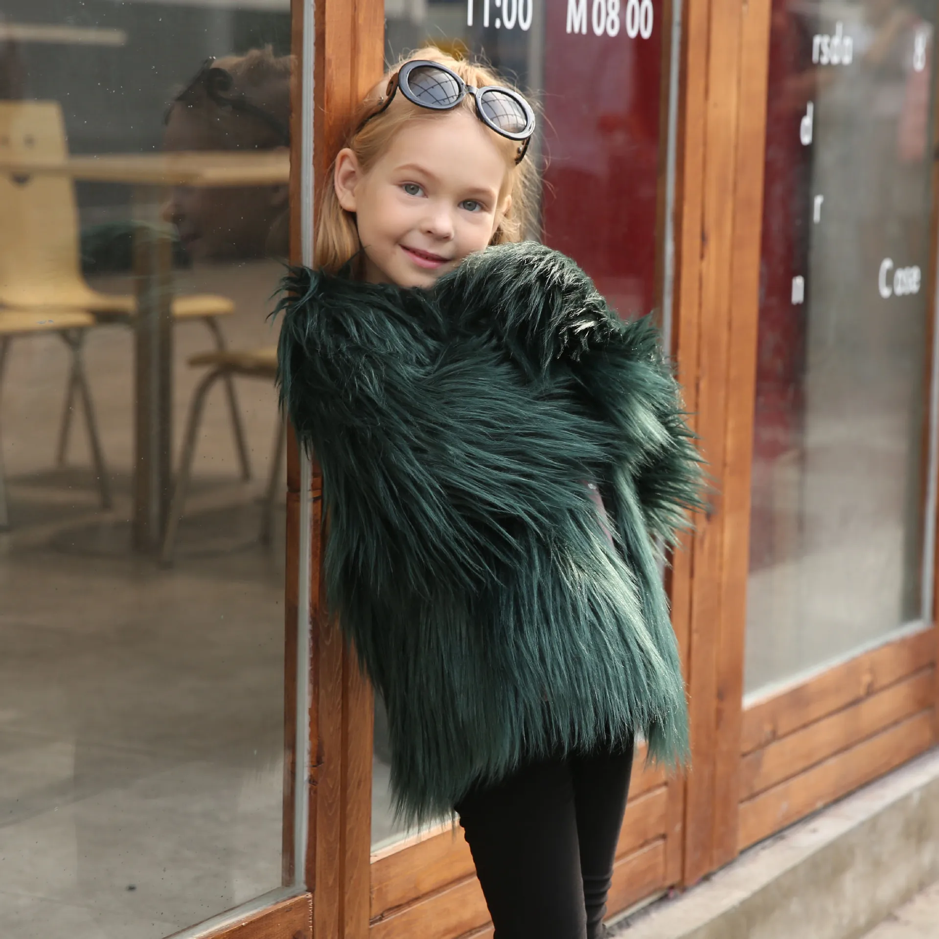 

2025 Autumn/Winter New Kids Faux Fur Coat European Fashion Casual Daily Solid Color Furry Jacket for Girls