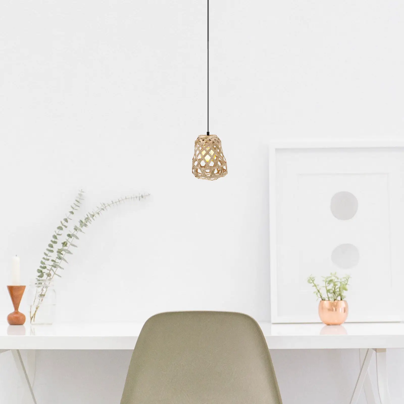 

2Pcs Bamboo Lamp Shade Lampshade for Floor Table Pendant Light Home Decorative Lighting Cover Replacement Lamp Shade