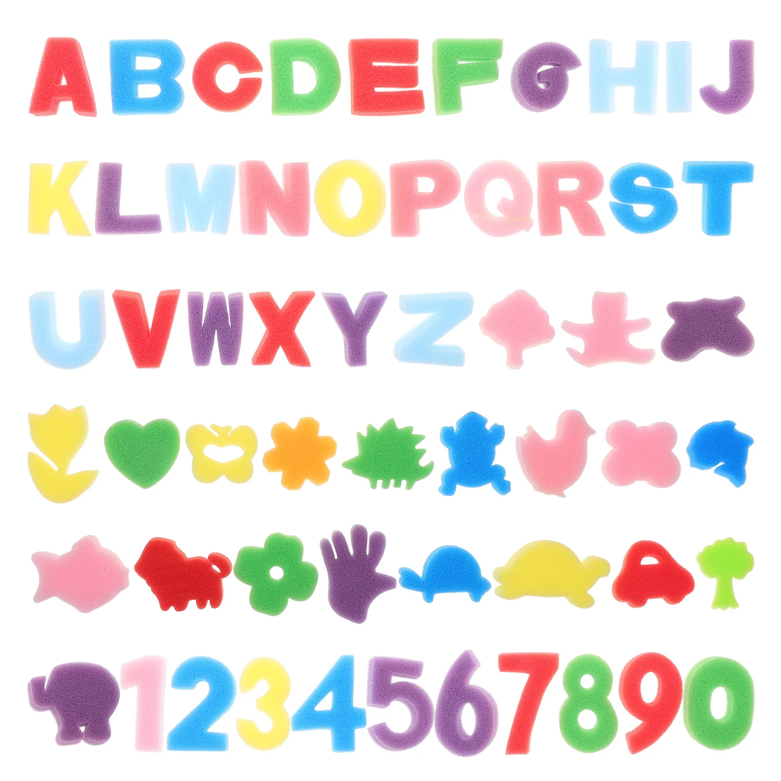 

1Set Children's Painting Stamps Creative Sponge Shapes Letters Numbers Animals Early Learning Craft Supplies Painting Art Tools