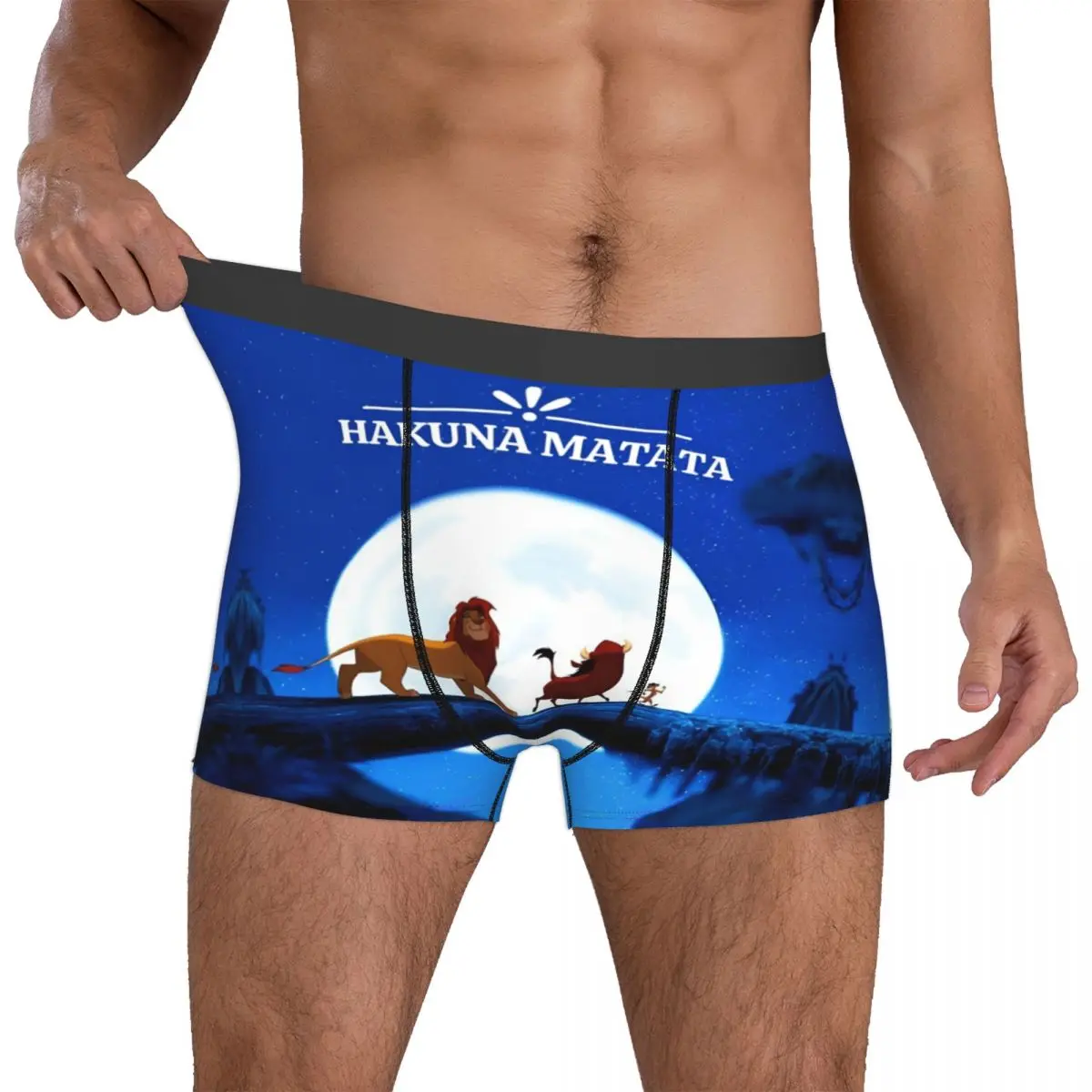 

Мужские трусы-боксеры Custom Fashion Liones Anime Kinges, дышащие трусы HAKUNA MATATA, нижнее белье