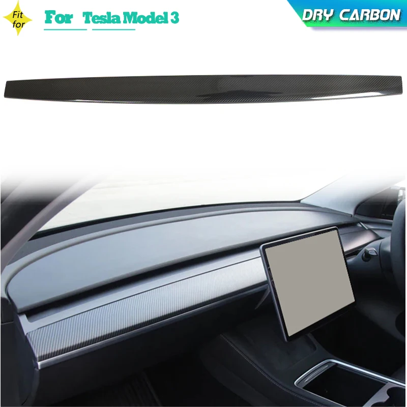 

Prepreg Dry Carbon Car Center Console Dashboard Panel Cover Trim for Tesla Model 3 Y 2021-2023 Center Console Panel Trim LHD