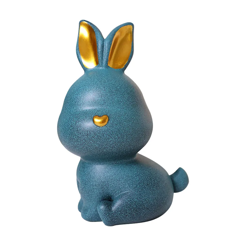 Joli lapin pièce tirelire résine lapin Pot d'épargne enfants tirelire ornement de bureau tirelire résine lapin modèle