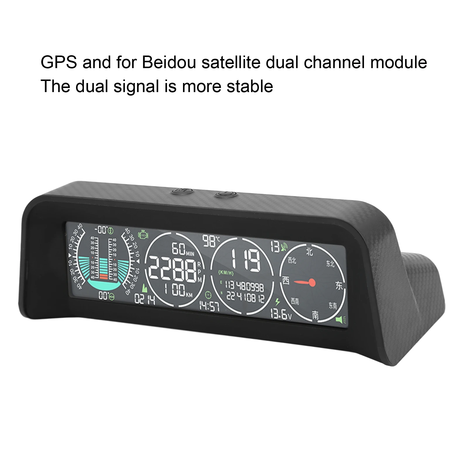

Digital HUD GPS HUD HUD Gauge Intelligent GPS OBD HUD Display Multifunction Dual Channel Adjustable Screen Brightness