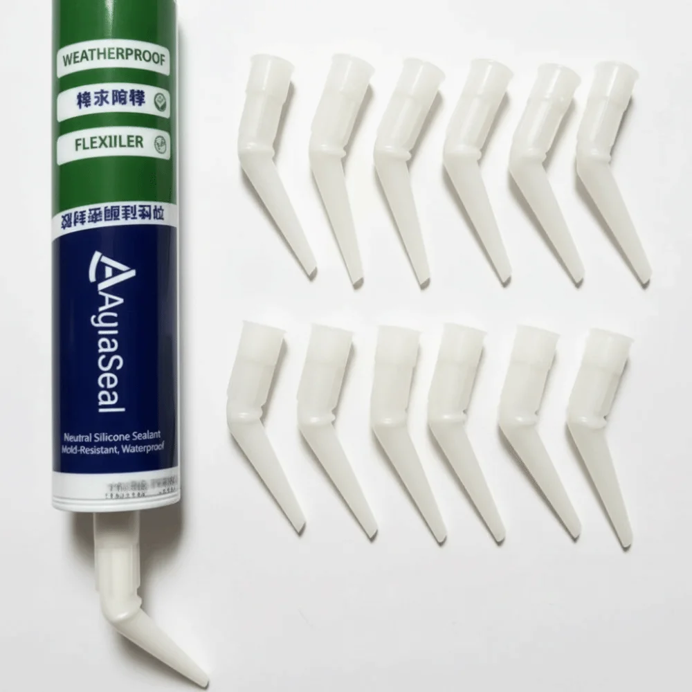 High Quality Standard Fit Nozzle Tips White Tips Durable Sealant Applicator Tips Versatile Caulking Nozzles Window Door Sealing