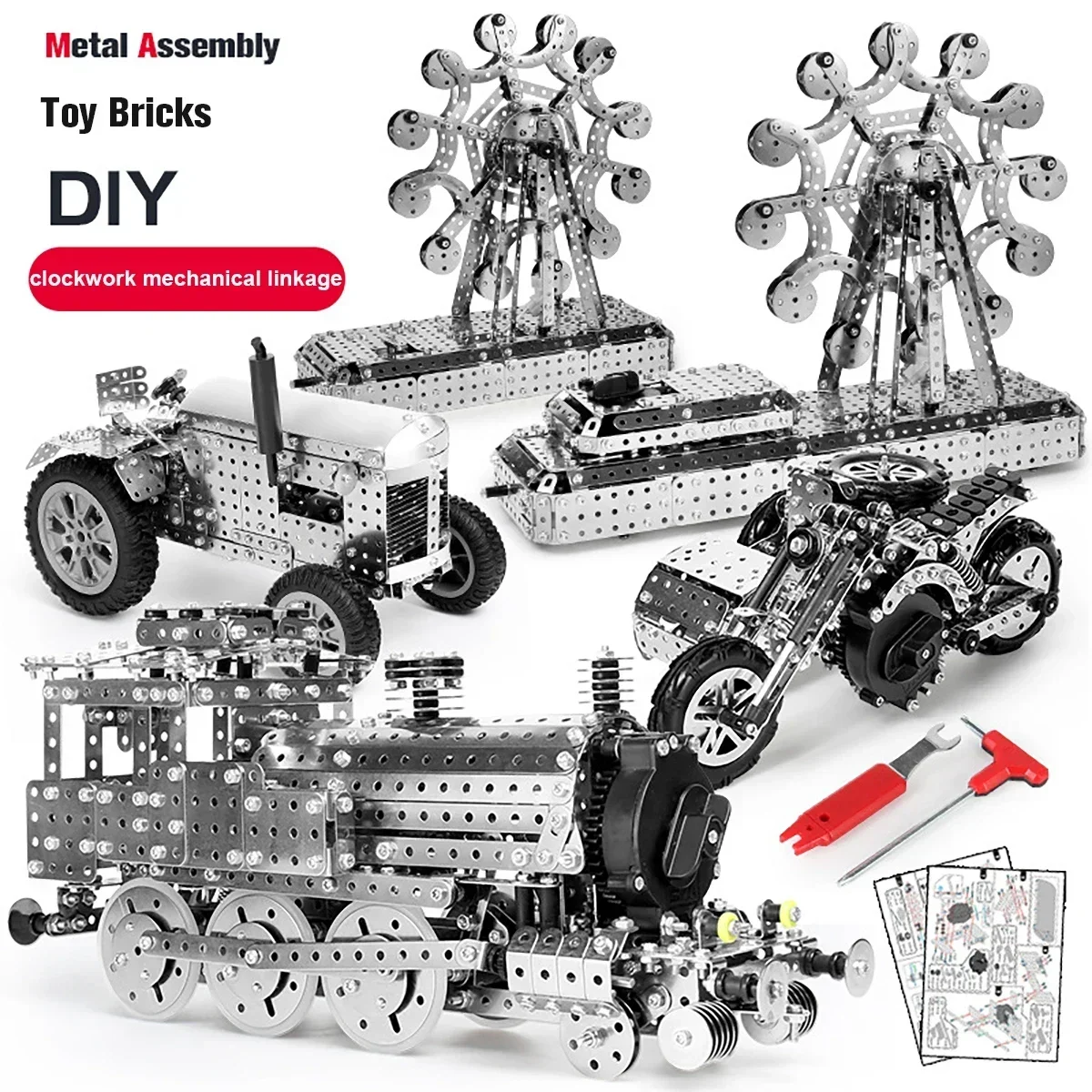 

Mechanical Style Ornament Technological Clockwork DIY Model Challenging Adult Teenager Metal Toy Bricks