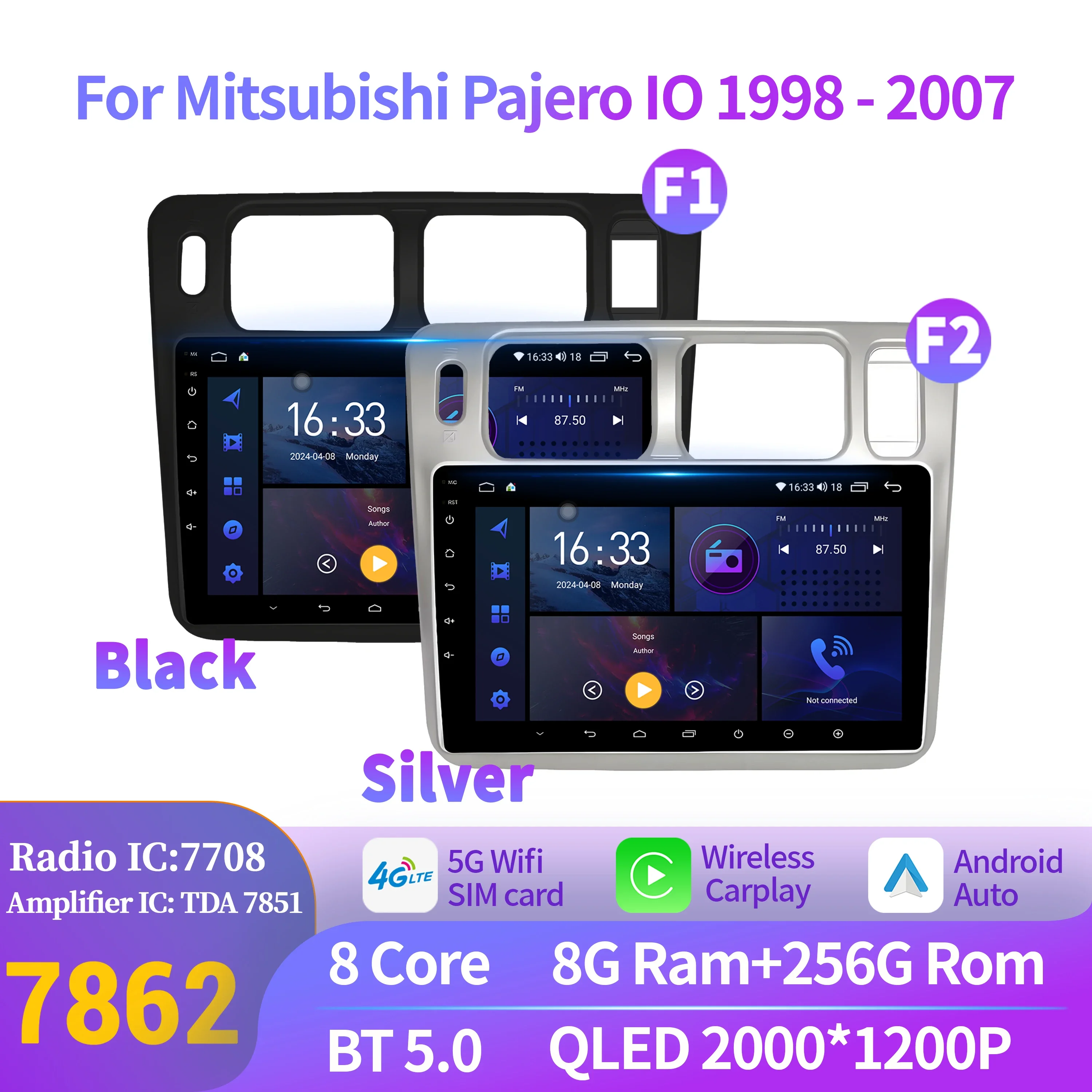 

For Mitsubishi Pajero IO 1998-2007 Car Radio Navigation For Car Multimedia Video Player Navigation 4G Android 2K QLED Screen