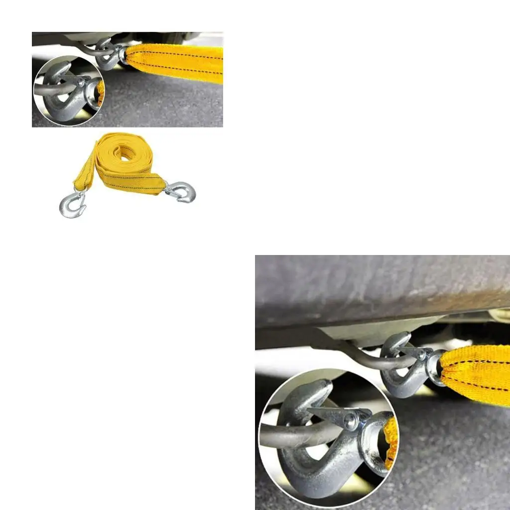 4M 5 Ton Car Tow Cable Towing Pull Rope Strap Steel Hooks Road Recovery Trailer Winch Cable