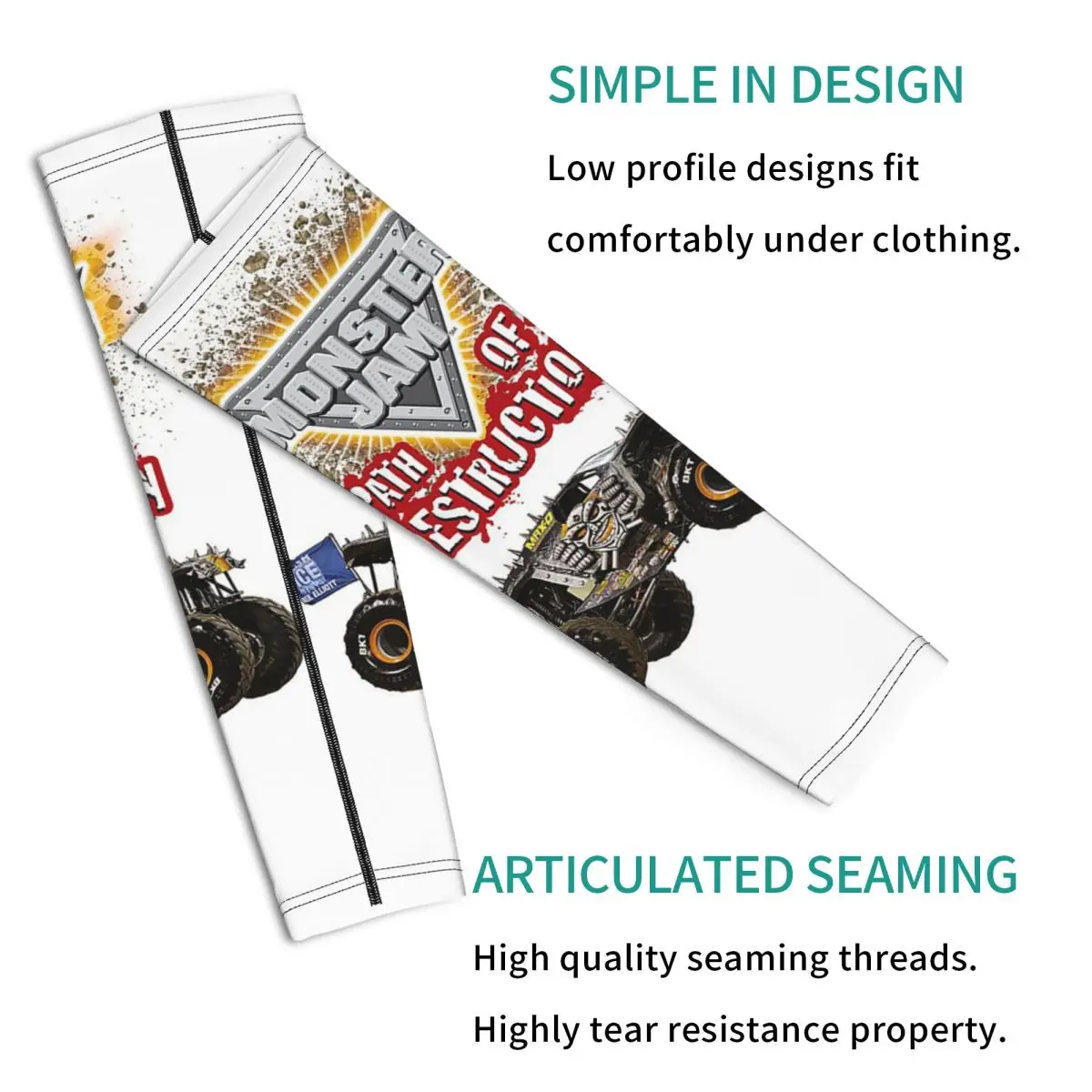 الكلاسيكية الوحش جام شاحنة نمط الذراع الأكمام الرجال النساء الشمس الأشعة فوق البنفسجية حماية الوشم التستر الرياضة التبريد ركوب الدراجات #4