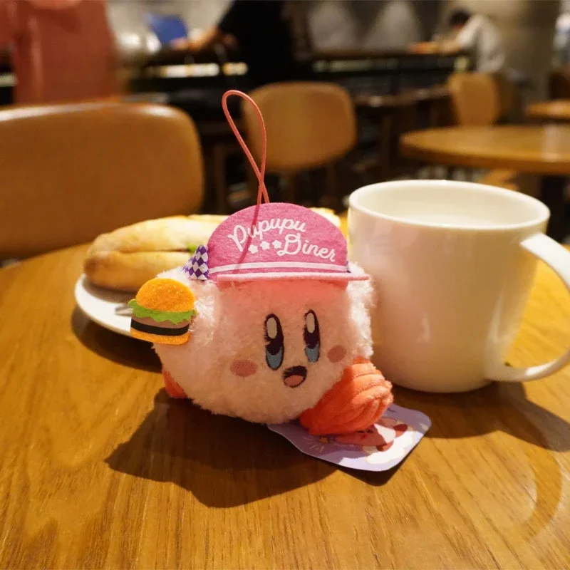 Kirby muñeco de peluche de dibujos animados Anime lindo Kirby llavero de felpa mochila de moda colgante encanto llavero de coche regalos de vacaciones para niñas y niños