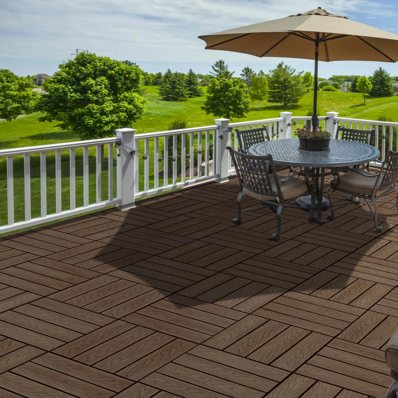 TAP & GO Wpc Decking Outdoor 3d Embossing Decking Easy To Install Floor Traditional Wpc Decking