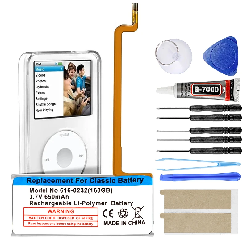 A1238 616-0232 616-0229 New Battery For iPod 5th Video 60GB 80GB 6th gen Classic Thick 160GB 616-0232 Battery 30GB
