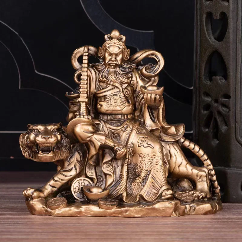 Tiger God of Wealth Zhao Gongming Character Decoration Statues Resin sculpture Home Room Office Wind