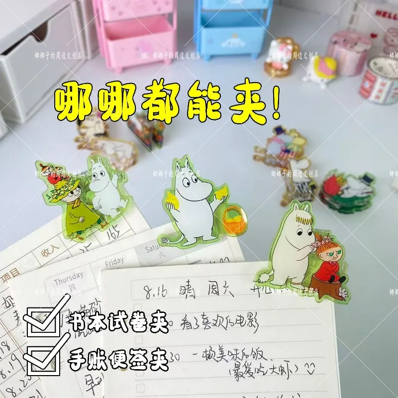 Moomin braçadeira acrílica pikku myy snork donzela anime figuras de ação papelaria q figura decoração de mesa crianças presentes de aniversário