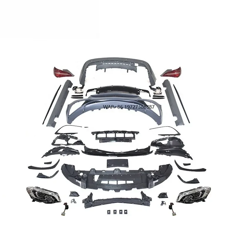 

CLA--CLASS W117 2014-2018y Upgrade to 2018y CLA45 Bodykit PP Material Car Body Parts Front Rear Bumper Side Skirts Exhaust Tips