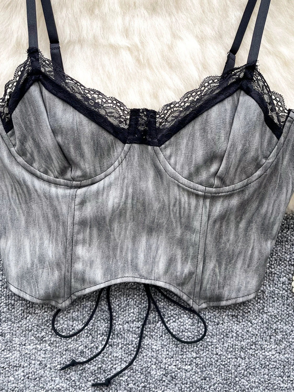 Foamlina مثير فاتنة الحمالات كاميس سترة المرأة 2025 صيف جديد الدانتيل المرقعة حزام الظهر الخصر سترة قصيرة تانك القمم مشد #3