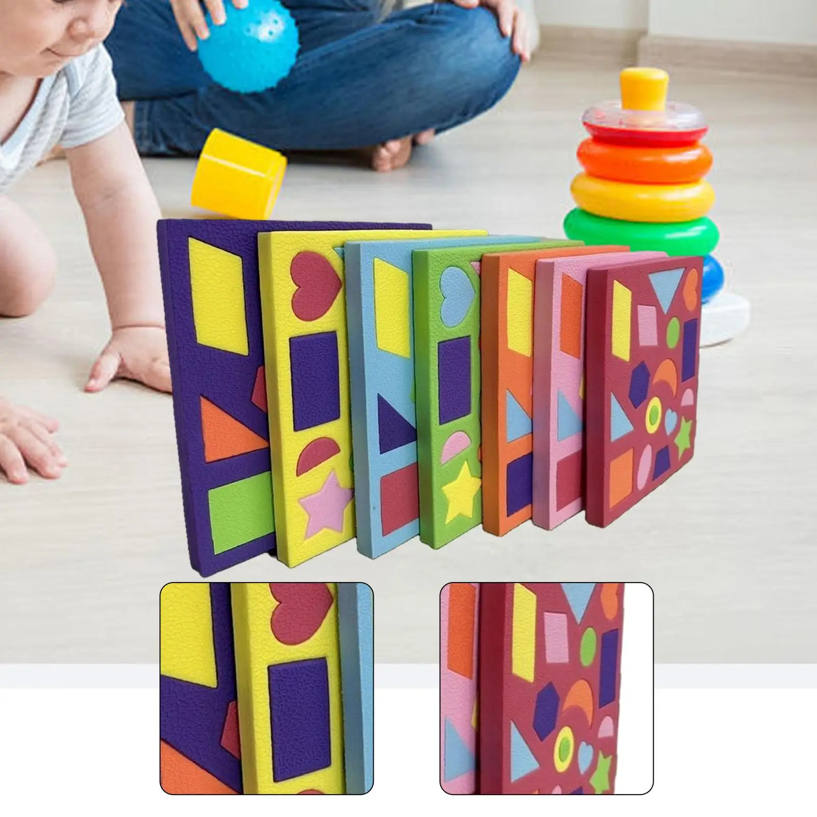 

Набор из 7 геометрических форм-пазлов из пены для раннего развития, игрушки для распознавания форм для детей, мальчиков и девочек, подарки на день рождения для детского сада