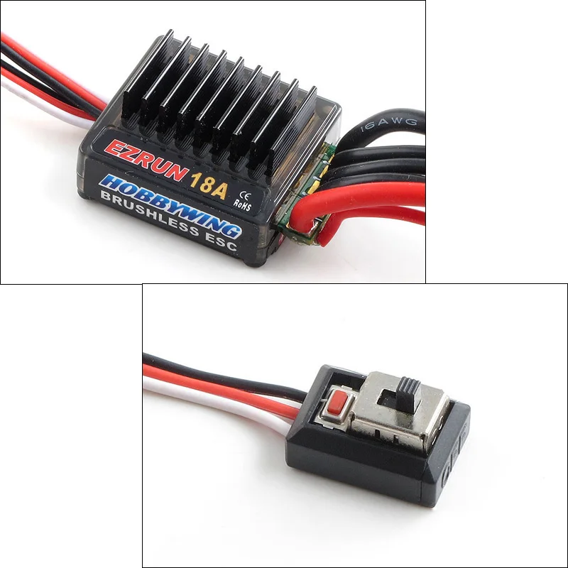 Hobbywing EZRUN 2030 18A ESC +Programmer+ EZRUN 18T 5200 KV Brushless Motor for 1/18 1/16 RC SCT / Buggies /Truck