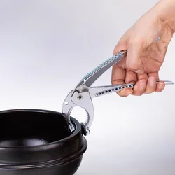 Pot Clip Pan Gripper Kitchen Tongs Pizza Holder Gripper Baking Grip No-Slip Anti-Hot Bowl Clip Dish Aluminum Alloy Pot Holder