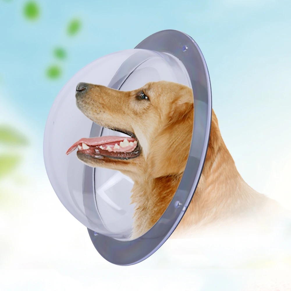 9.5-Inch Pet Dog Fence Window - Dome Shaped Pet Dog And Cat Peeping Window, Transparent, Safe And Durable Fence Window