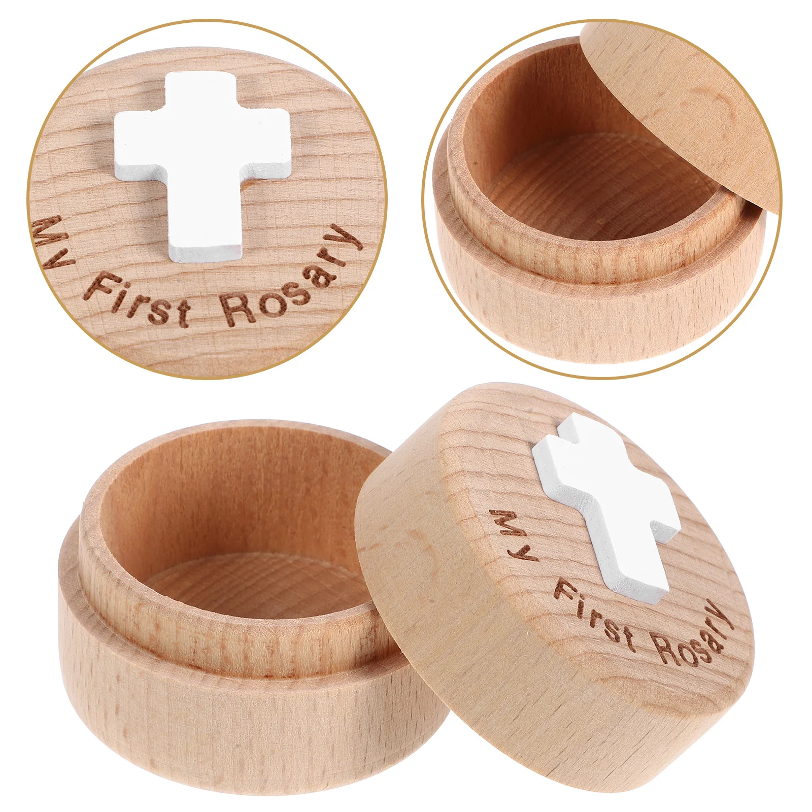 

Wooden Jewelry Box Vintage Storage Container Organizer Case For Rings Earrings Necklaces Rosary Prayer Beads Retro Decoration