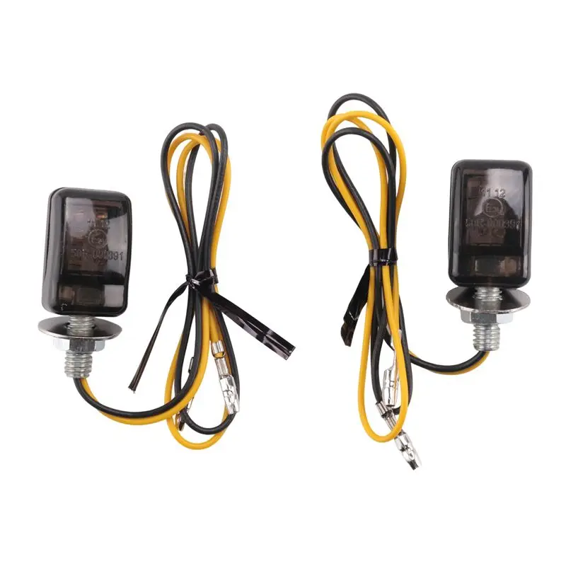 Compact 2Pcs Universal LED Black Mini Tiny Small Indicators Turn Signals Motorcycle Motor Bike For