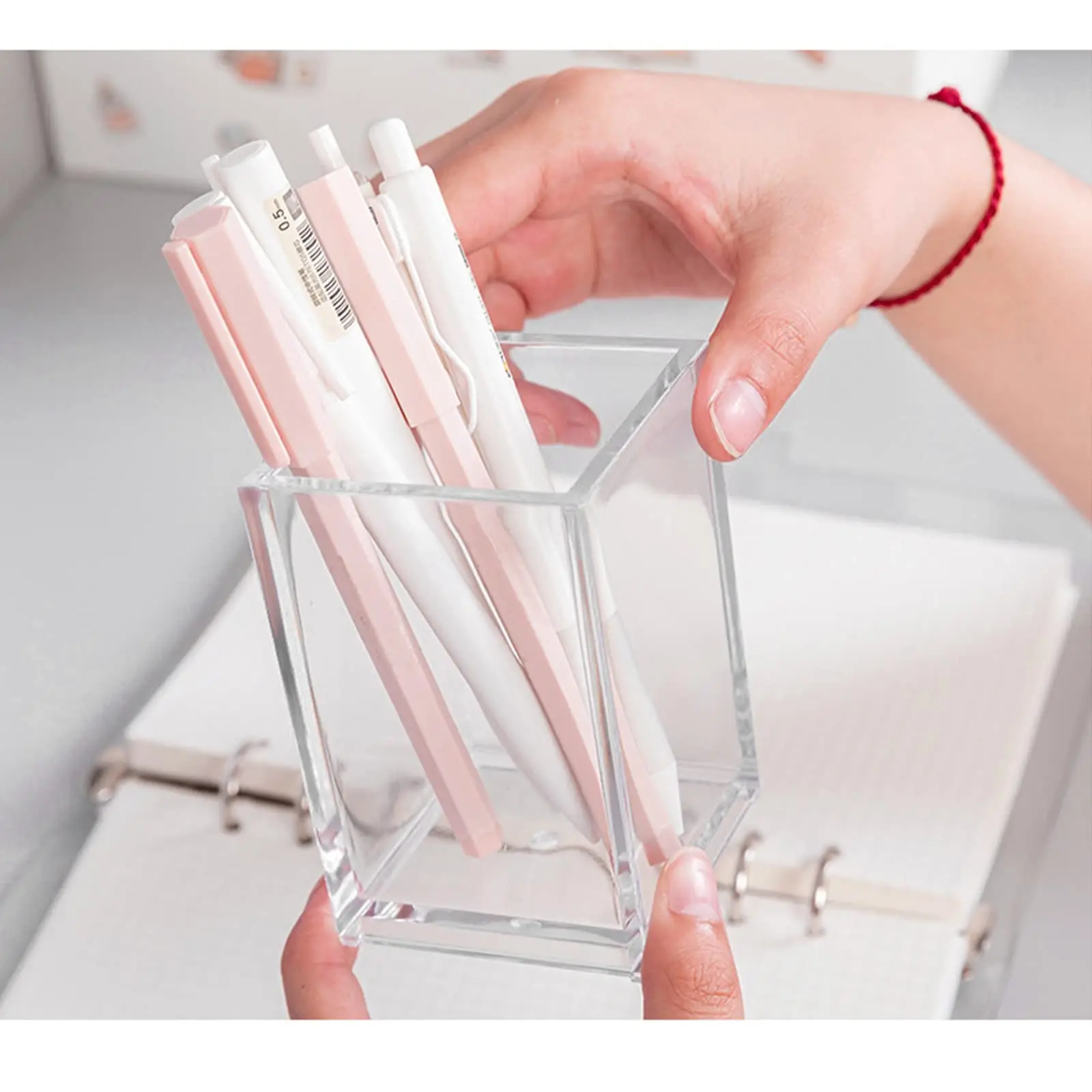 Clear Makeup Brush Holders Eyebrow Stationery Organizer for Office, Desk and Dressers Bathroom Desktop Storage Box