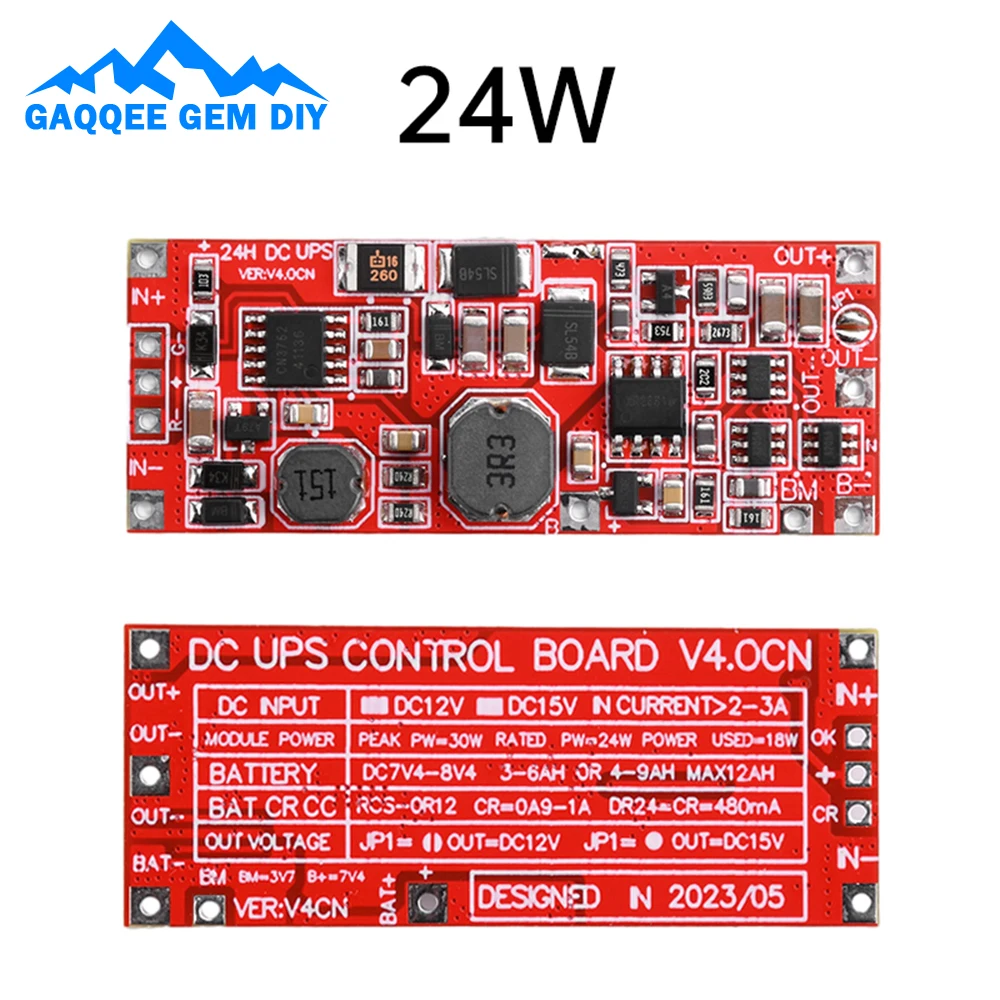 DC 12V/15V UPS Power Control Module Uninterruptible Power Supply Control Board 2S Lithium-ion Battery Charge Protection Module