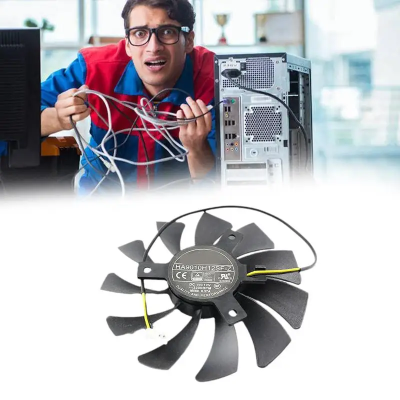 HA9010H12SF-Z 85mm Graphics Card Cooling Fan DC 12V 2-Pin Replacement GPU Cooler Fan, Quiet High Airflow Heat Dissipation Fan
