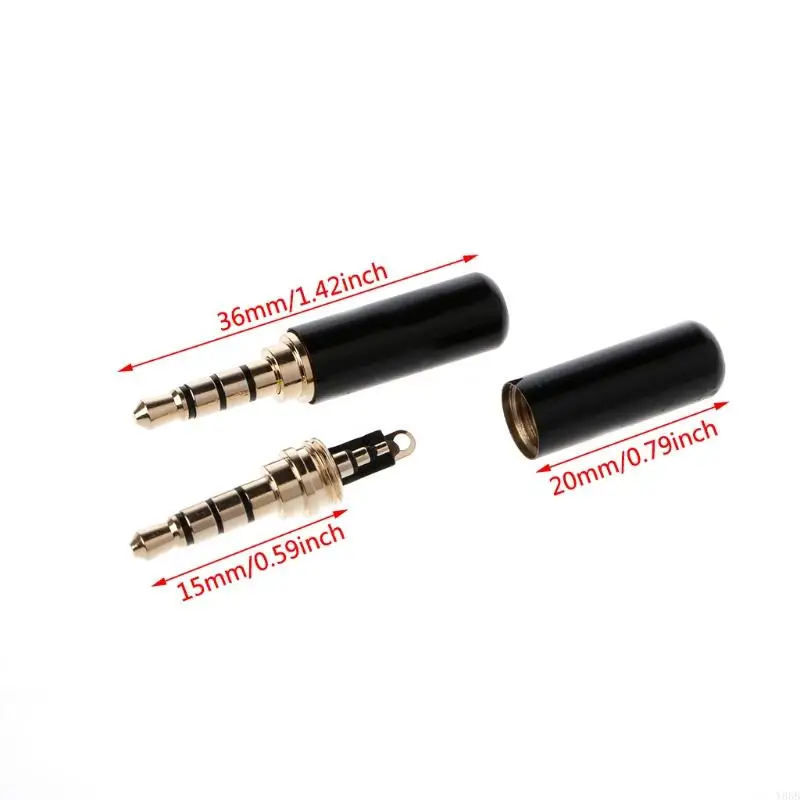 y88b 10 pcs 4 القطب النحاس الذهب مطلي 3.5 مم استريو الذك