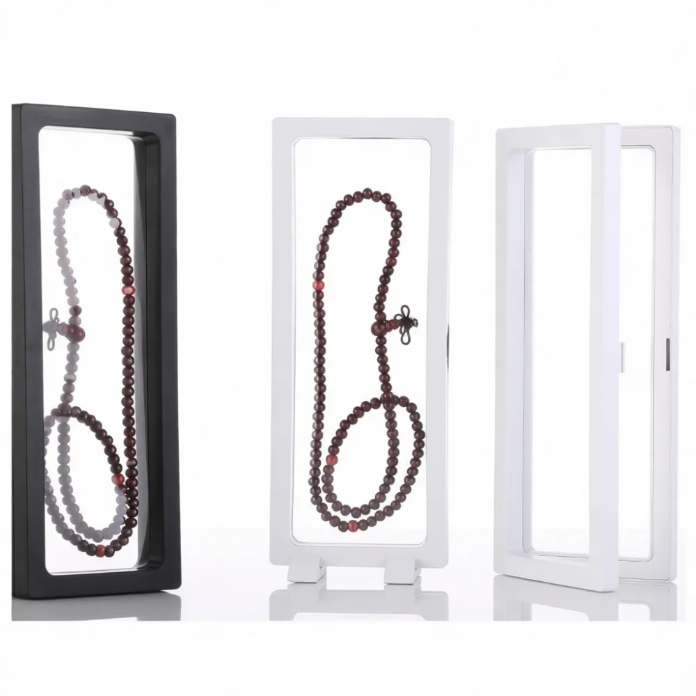 3D Floating Visual Jewelry Organizer Box PE Film Clear Case For Watch Beads Press On Nail Tips Storage Display Box