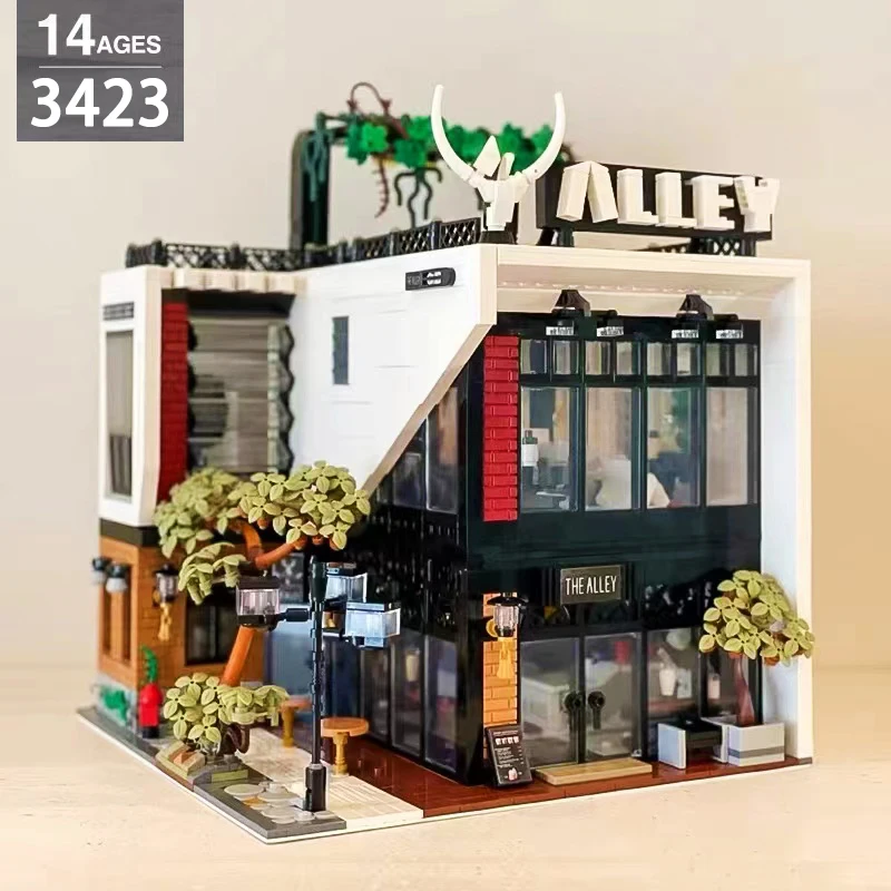 

Antler Lane Cafe House Building Block Creative Expert Street View Milk Tea Shop Leisure Restaurant Model Bricks Kid Toy Gift Moc