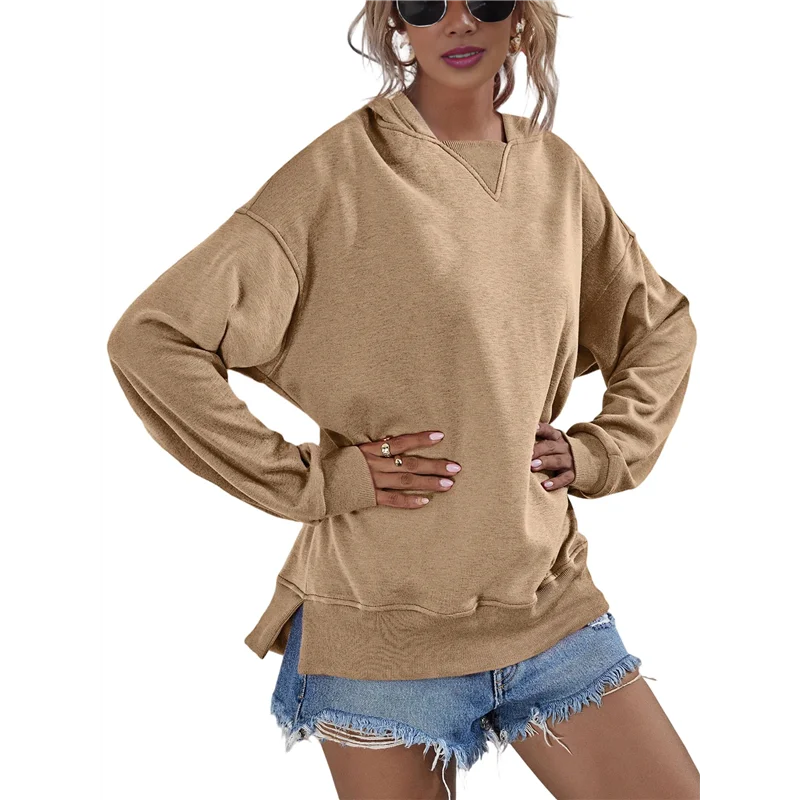 ABRT-femmes à manches longues pull sweat coupe ample entraînement t-shirt sortir décontracté à capuche Blouse haut