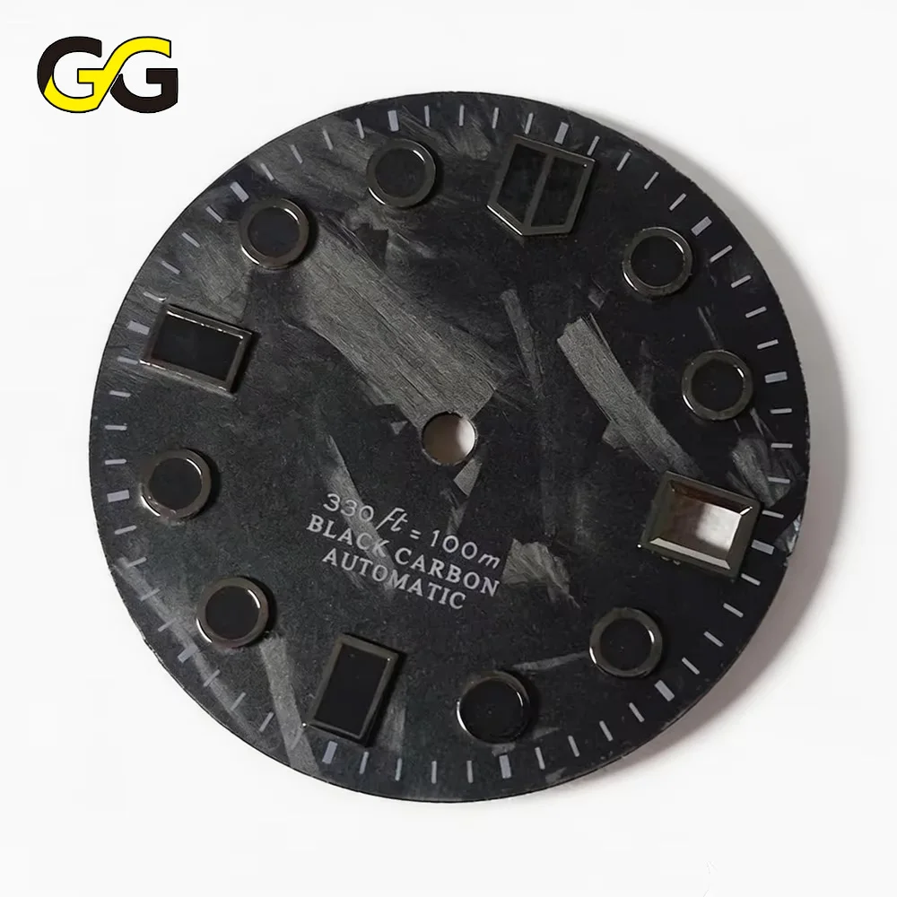 

Светящийся циферблат из углеродного волокна 28,5 мм с одинарным календарем C3, аксессуар для часов, модифицированный для механизмов NH35, M8215, E2824