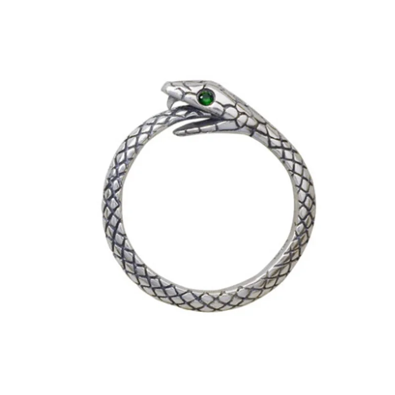 

100% Pure 925 Sterling Silver Jewelry Snake Rings Opening Vintage Men Signet Ring For Women Fine Gift R1002