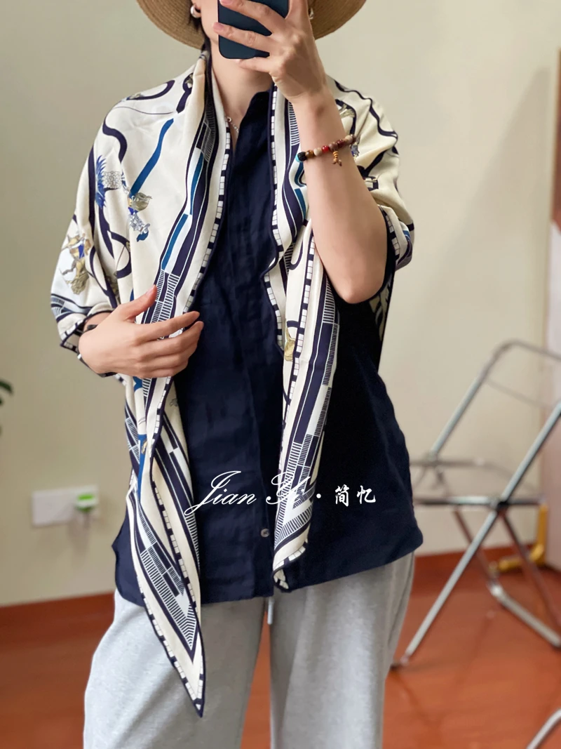 Echarpe-polyvalente-en-laine-de-soie-poincon-electronique-23cm-singe-serpent-pour-les-deplacements-marche-avant-et-mouvement-circulaire-mot-baward-assorti