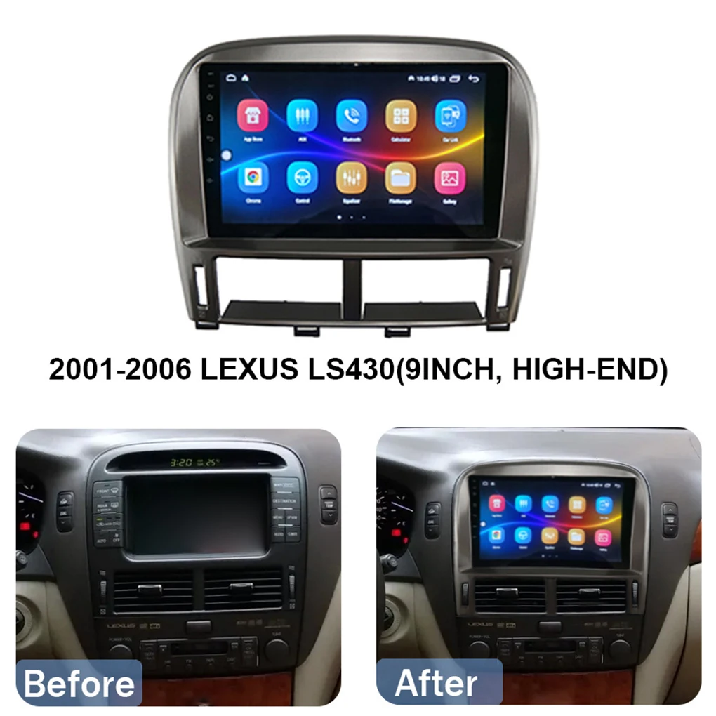 Wireless CarPlay Android Auto for Lexus LS430 01-06 with Mirror Link AirPlay Car Play Android 14 CarPlay&Android Auto Car Stereo