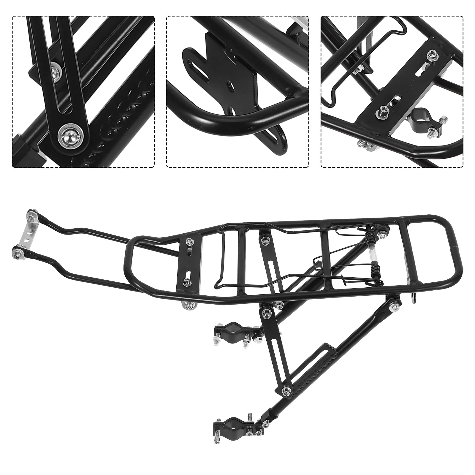 

1pc Aluminum Alloy Bike Rear Rack Lightweight Folding Carrier For Cycling Storage Multi-Function Cargo Holder Bicycles Supply