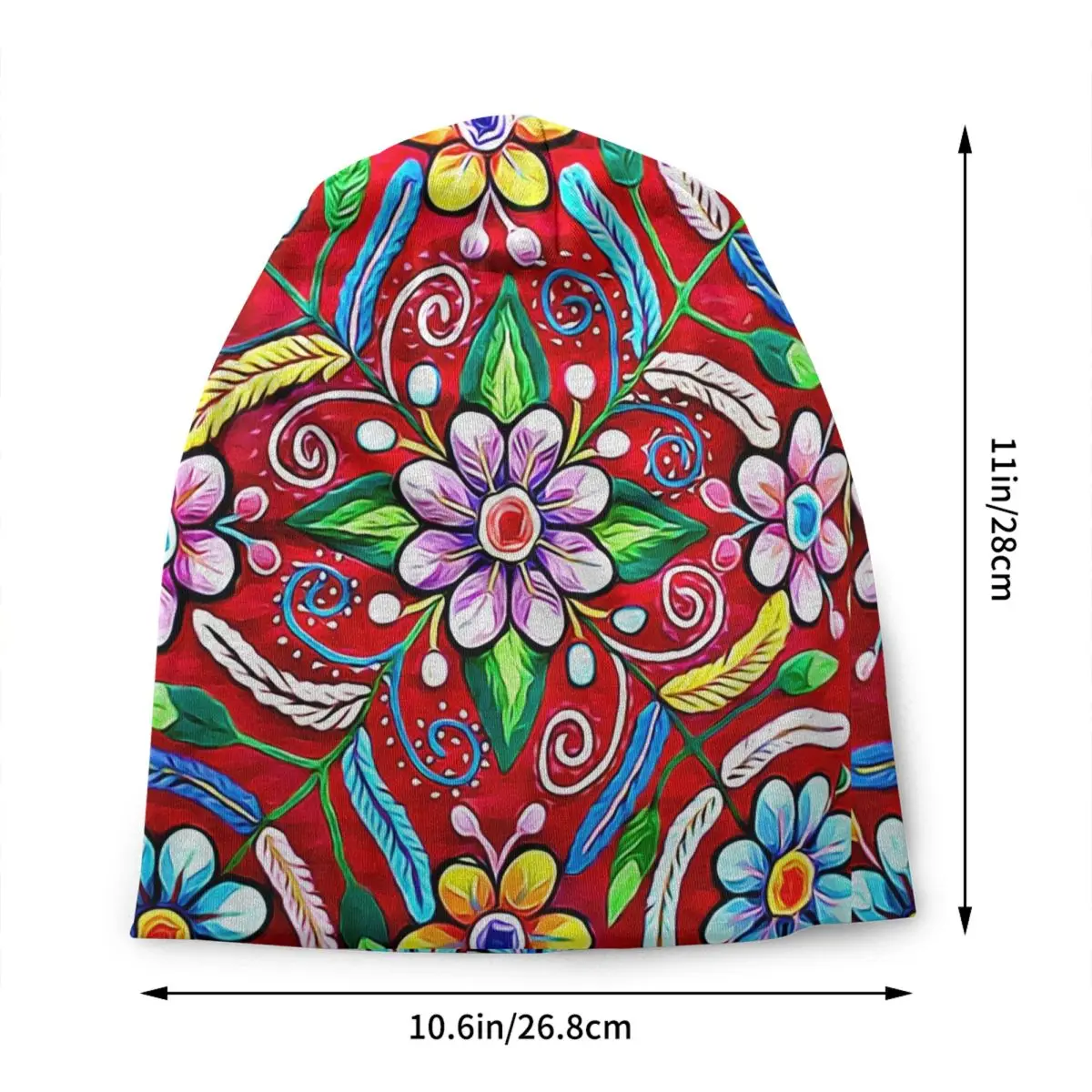 Boho Floral Mexican Flowers+ Skullies Beanies Caps Fashion Winter Warm Men Women Knitted Hat Unisex Adult Bonnet Hats