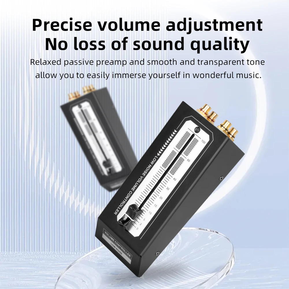 Low Noise Volume Controller Device Passive Preamp Active Speaker without External Power Supply and Lossless Output RCA Interface