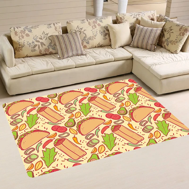 Home Interesting Pattern Taco Aesthetic Room Decoration Rugs Bathroom Mat Carpets Kitchen Carpet Doormat Entrance Door Balcony