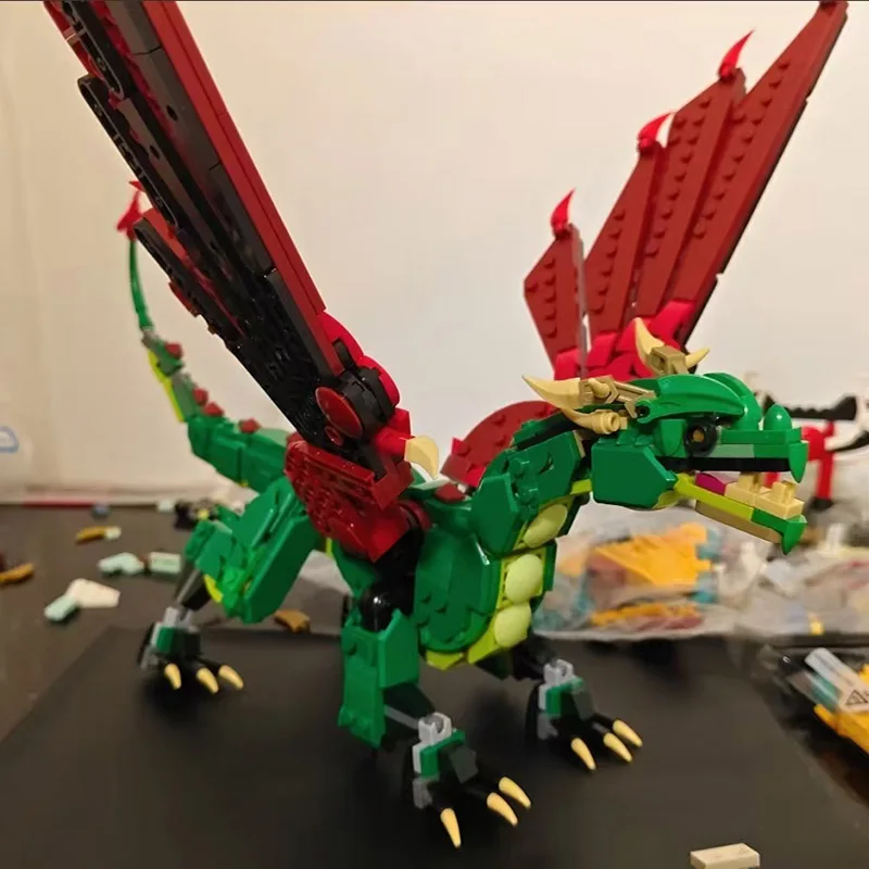 31161 Nuova serie 3N1 Drago Volante Medievale Building Blocks assemblato modello giocattolo regalo di compleanno per bambini 715 pezzi