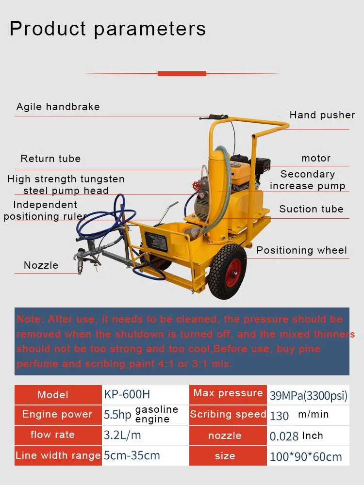 Hand-push Cold Spray Line Machine Road Road Marking Painting Machine Airless Line Marking Machine Small Line Marking Achine