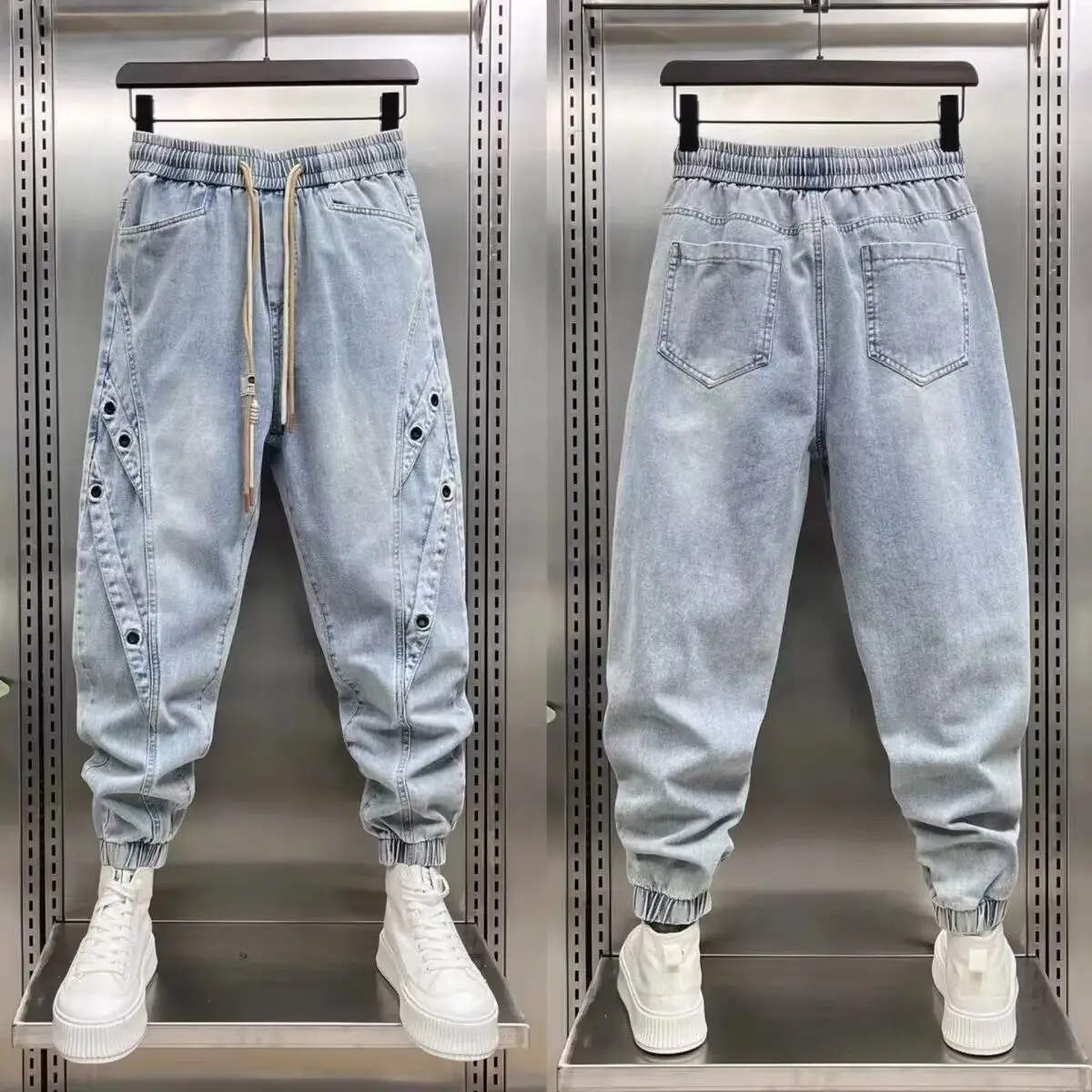 

Designer Clothes Man 2025 Fashion Brand Men's Drawstring Designer Harem Pants Loose Jogger Spring Autumn Streetwear Baggy Jeans