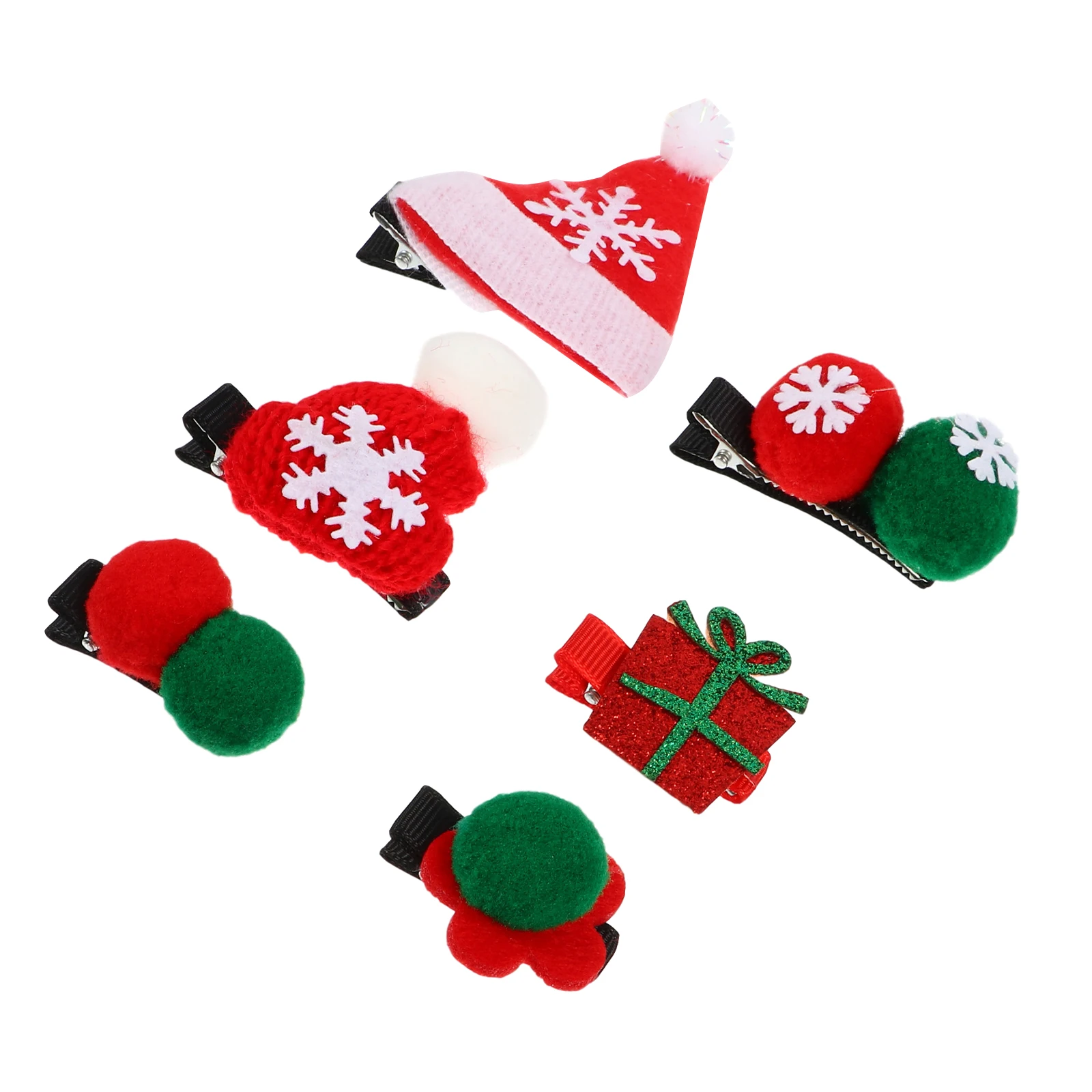 

2 Sets Christmas Hair Clip Set Barrettes for Kids Xmas Hairpins Durable Safe Design Lovely Styles Family Friends Bright Colors