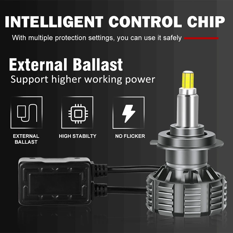 H7 360 Led ل عدسة العارض Canbus سيارة العلوي لمبة H8 H11 H1 HB3 9005 HB4 9006 أضواء الضباب السيارات توربو مصباح صغير 12 فولت