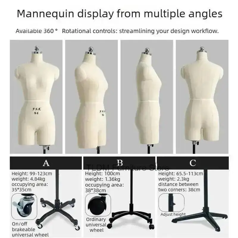 Body Clothing Linen Cover Female Mannequins Mannequins with Legs for for Tailors Sewing Design Display Stand Mannequin Can Pin