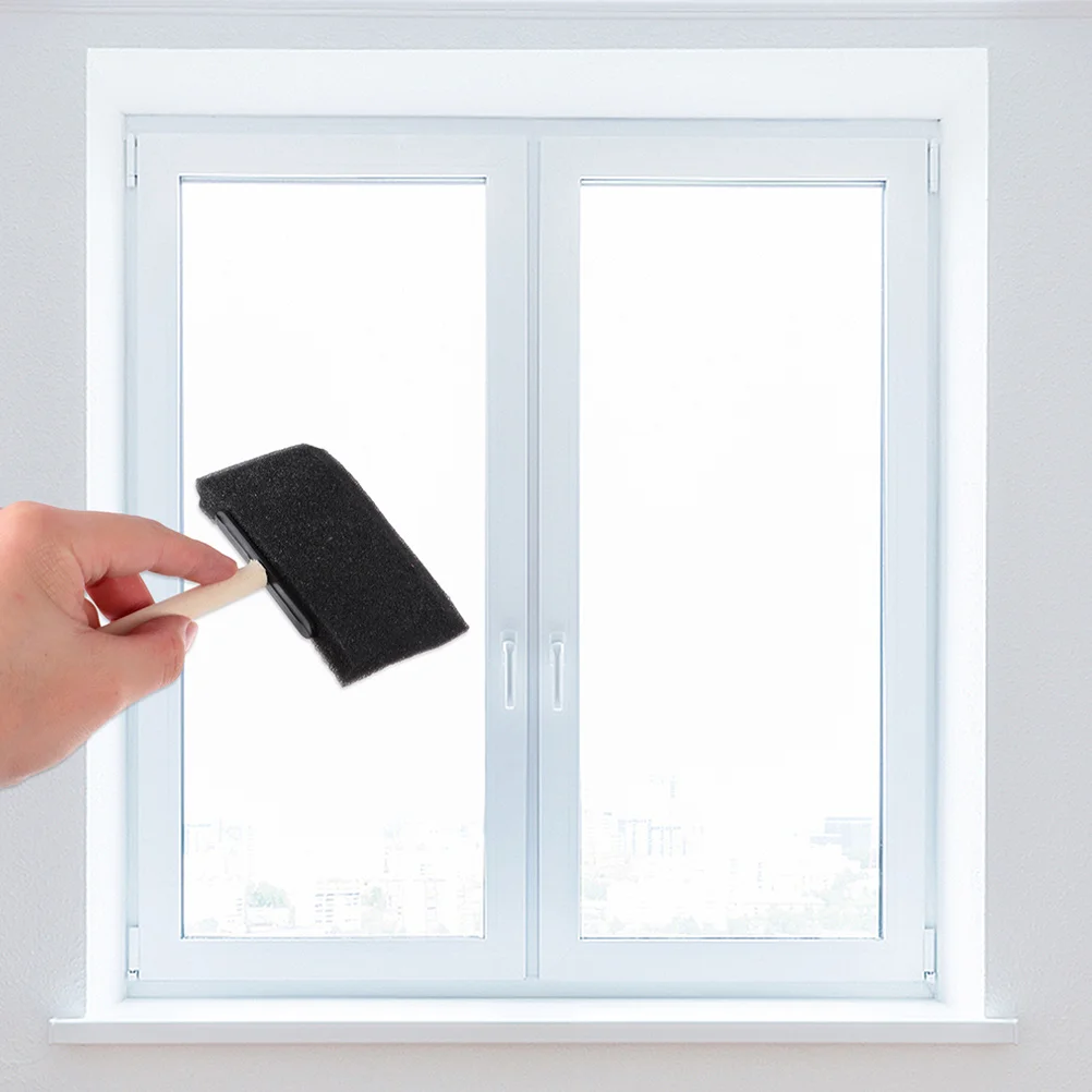 

10Pcs Art Project Supplies Brush Wood Handle Sponge Applicator for Staining Drawing Graffiti Reusable Easy Painting