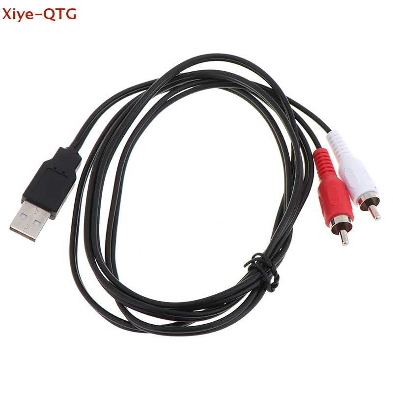 NEW Dual RCA Male to USB Male A Composite Adapter Audio Video Data Extension Cable